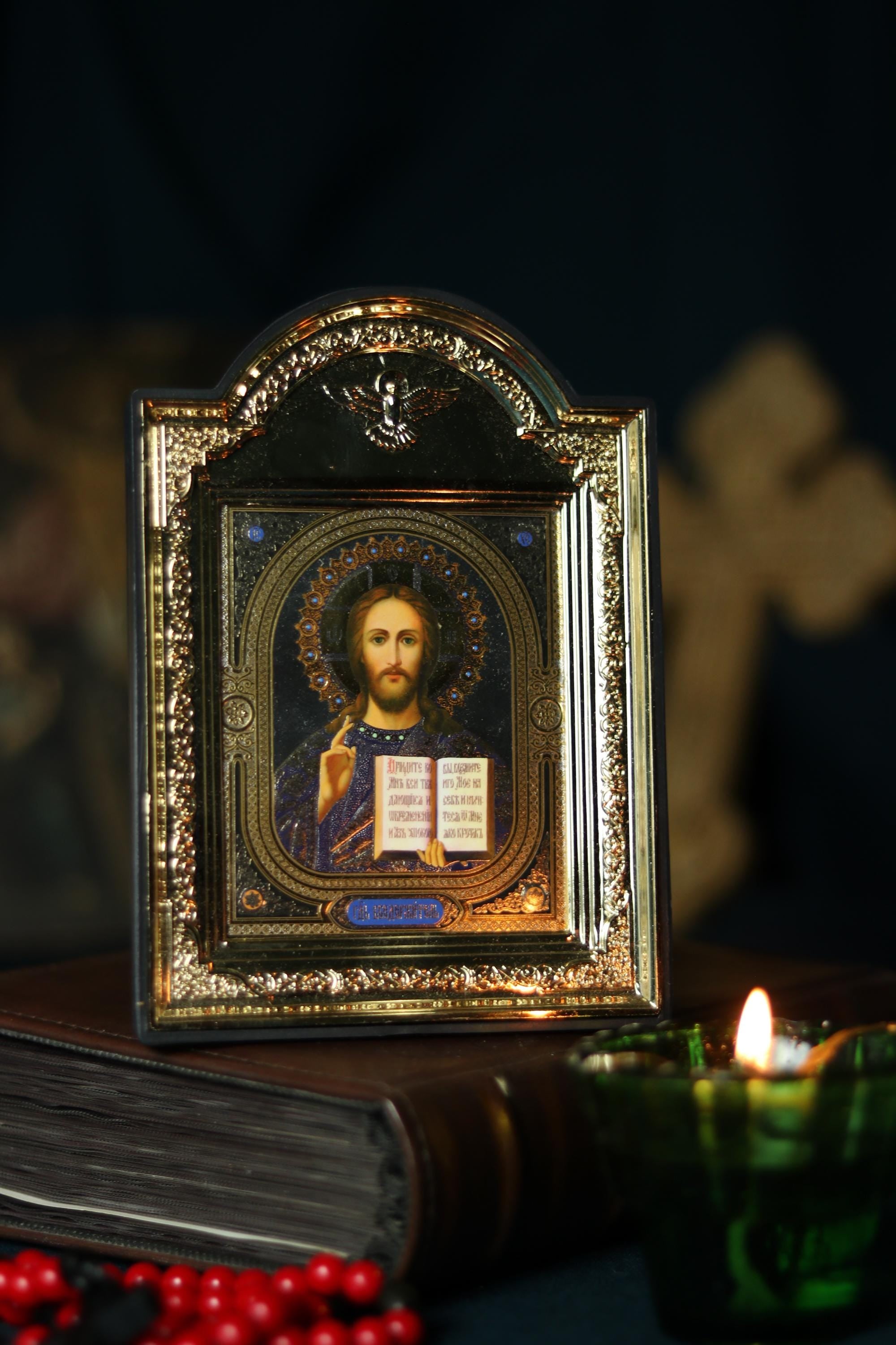 Orthodox Icon 5.5x7.3 in, 300g, Icon of Jesus Christ Pantocrator