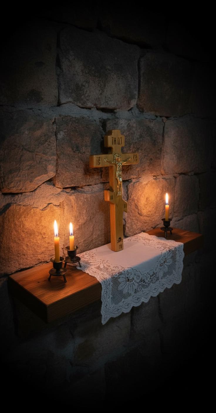 Orthodox Wooden Crucifix, Handcrafted Natural Wood Cross