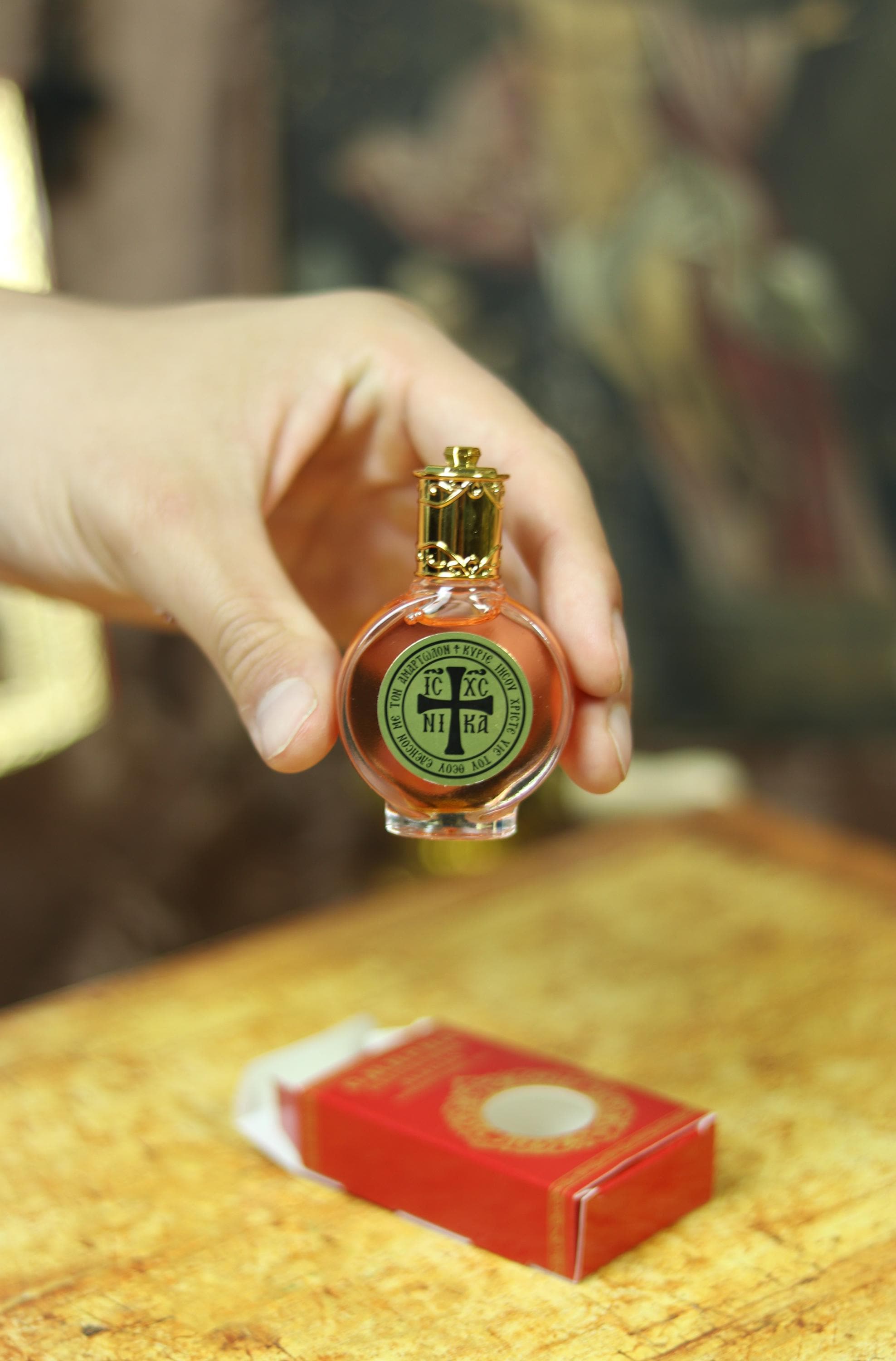 Orthodox Anointing Oil Roller Bottle, Holy Oil from Jerusalem, Prayer Oil with Cross, Christian Religious Gift, Healing Fragrance, Myrrh oil