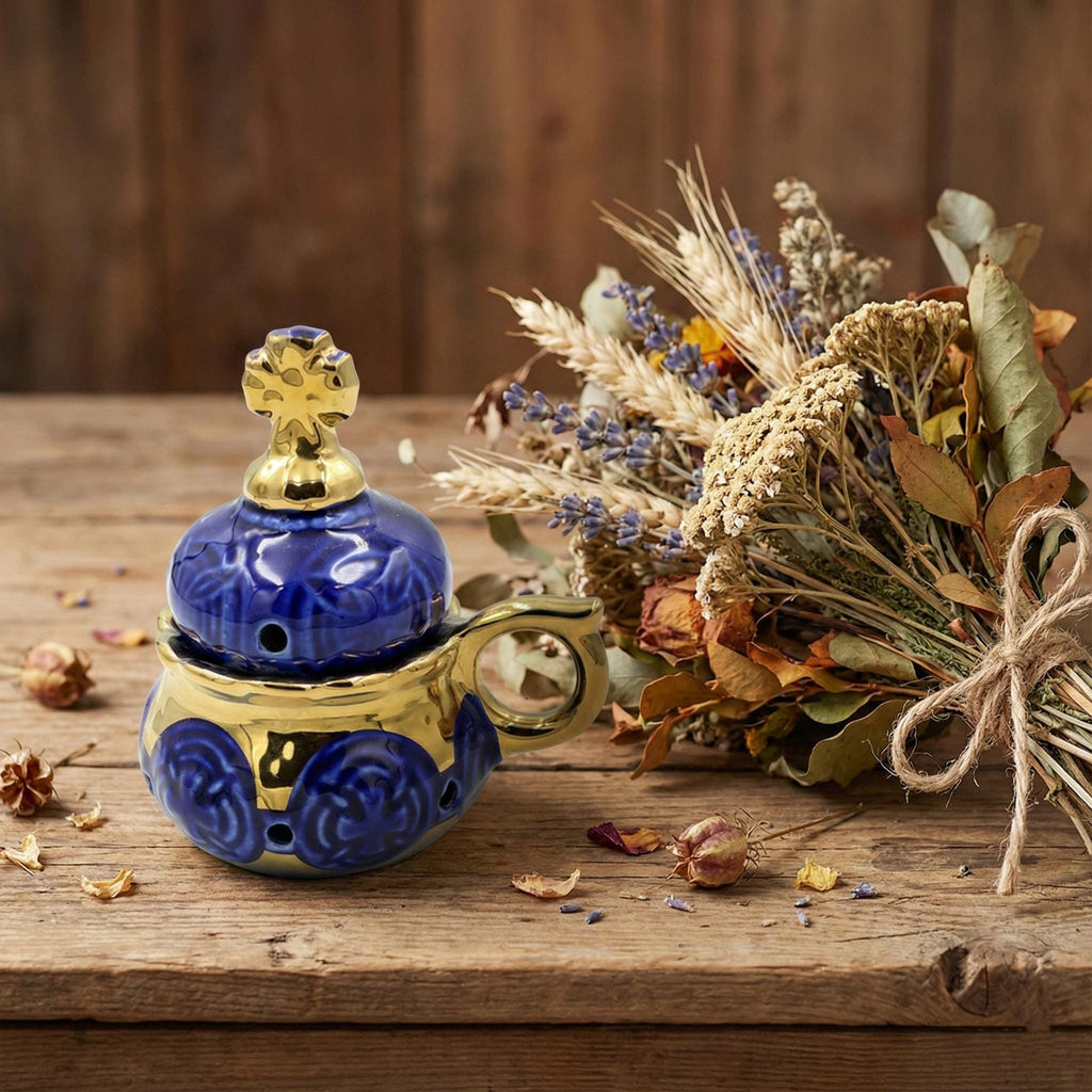 Ceramic Incense Burner, Orthodox Censer, Church Incense Holder, Ceramic Thurible, Religious Decor, Prayer Censer