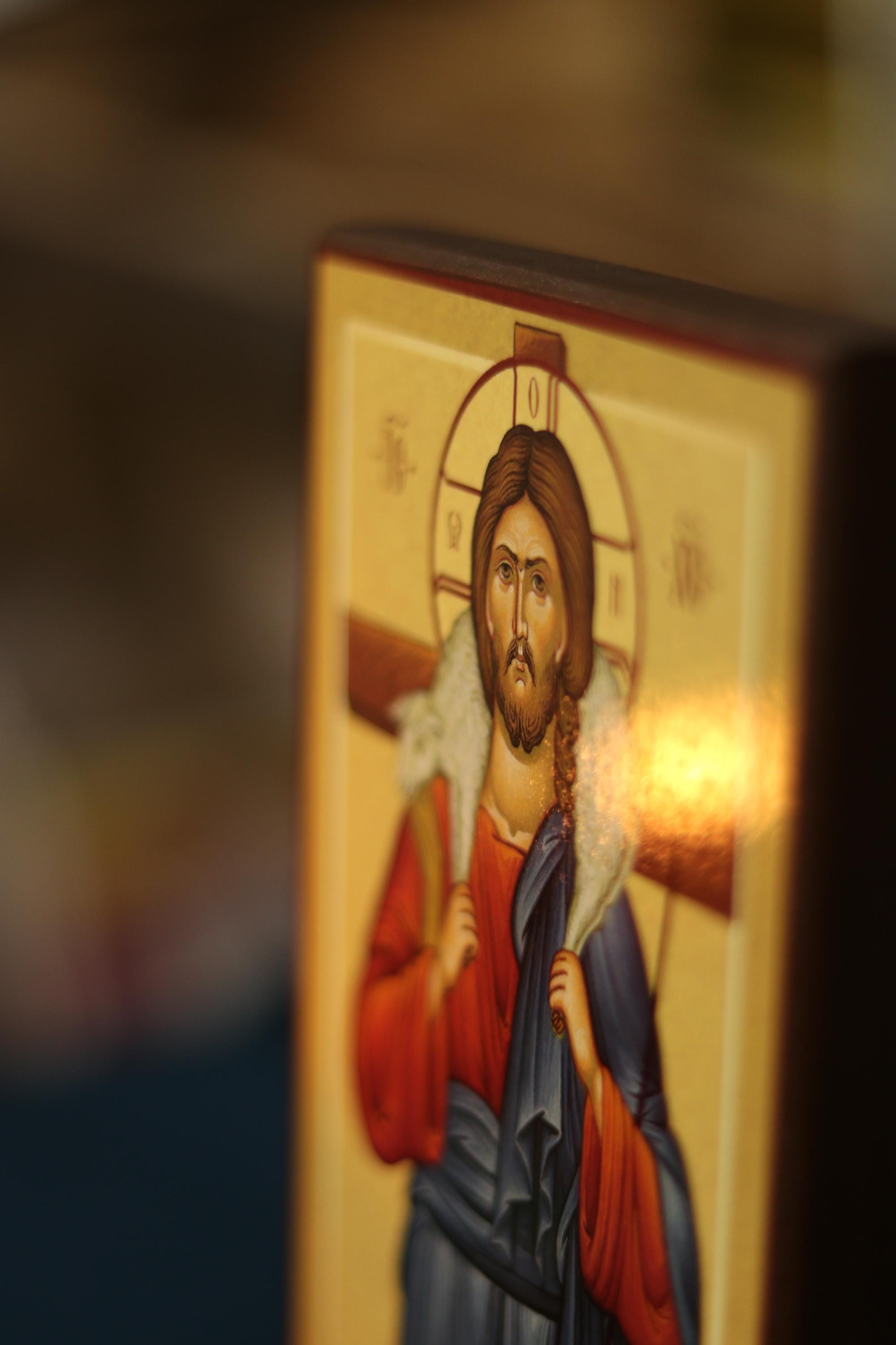 Jesus Christ Icon Wooden Icon 200g, Orthodox Religious Decor