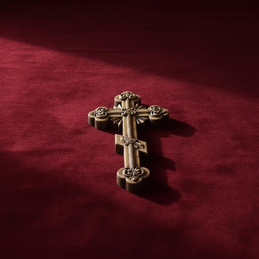 Orthodox Wooden Crucifix, Handcrafted Beech Wood Cross
