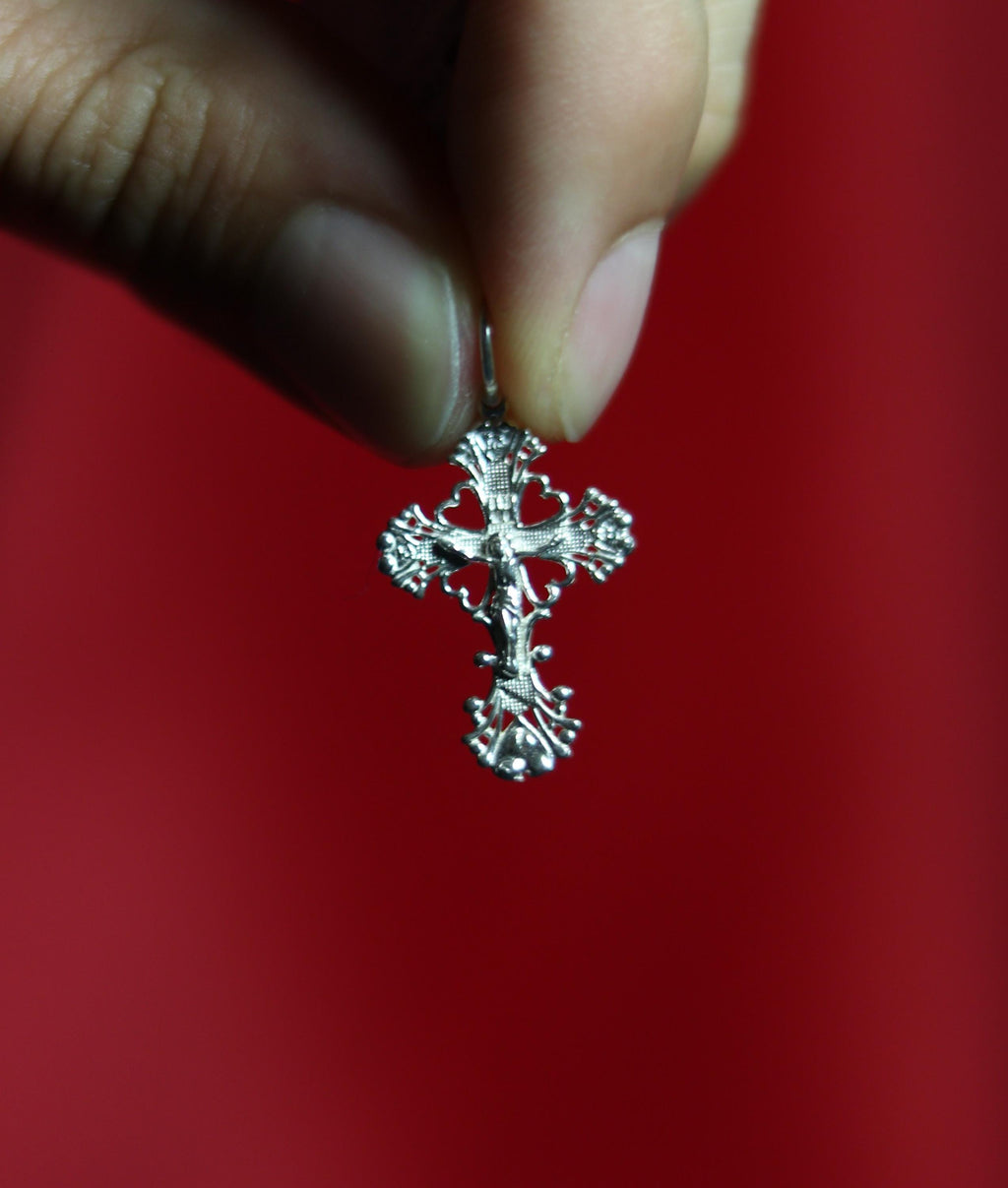 Sterling Silver Orthodox Cross Pendant 2.5 cm, 1.28g Detailed Eastern Crucifix, Christian Gift, Orthodox necklace, Orthodox pendant