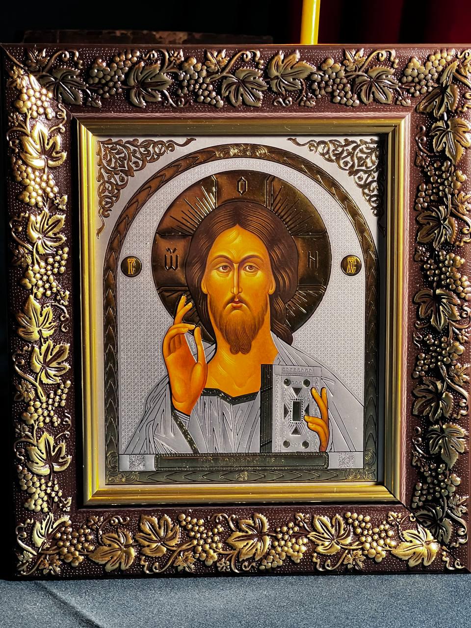 Jesus icon, Orthodox icon, Orthodox christian, Jesus painting, Jesus art, Christianity art, Godparent gift, Lord Pantocrator, Icon 21x24 cm