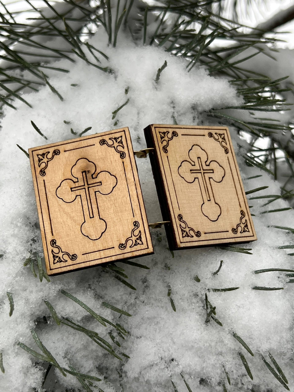 Wooden Folding Icon 1.6×2 inch, Kazan Mother of God, Jesus Christ Savior, Orthodox Icon, Pocket Icon, Christian Gift, Prayer Travel Icon