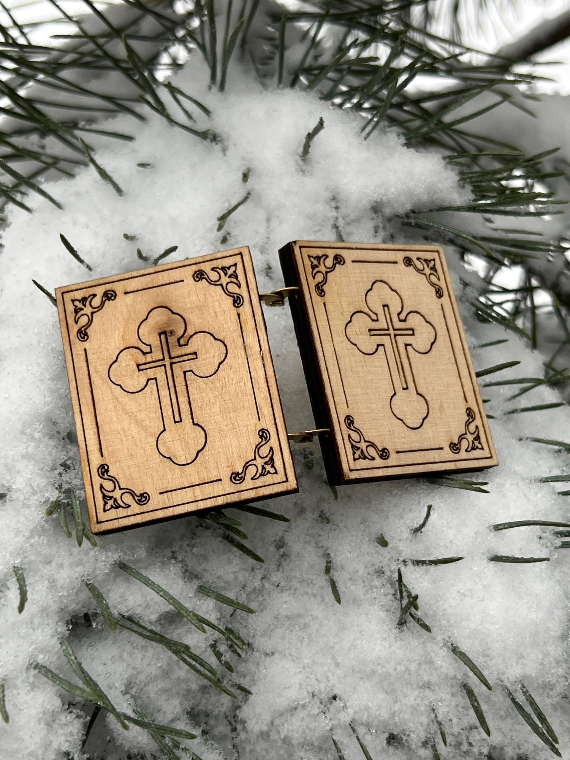 Wooden Folding Icon 1.6×2 inch, Kazan Mother of God, Jesus Christ Savior, Orthodox Icon, Pocket Icon, Christian Gift, Prayer Travel Icon