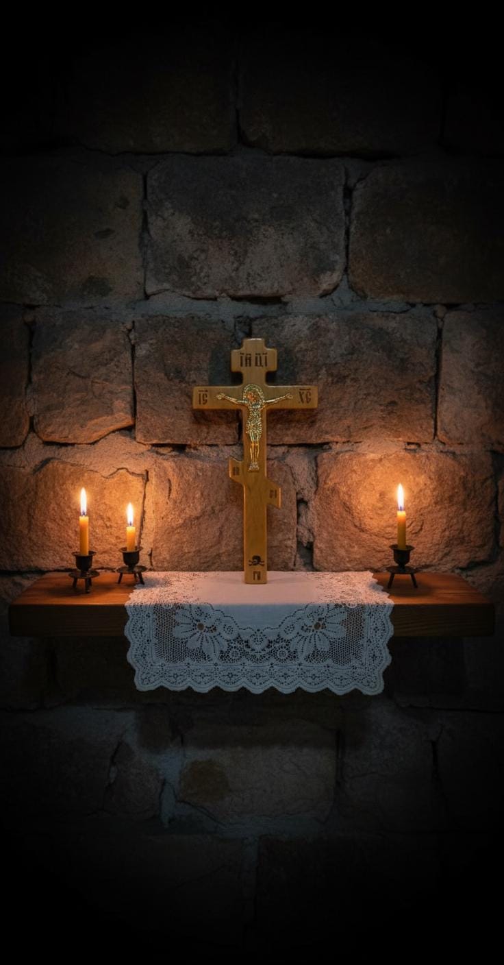 Orthodox Wooden Crucifix, Handcrafted Natural Wood Cross