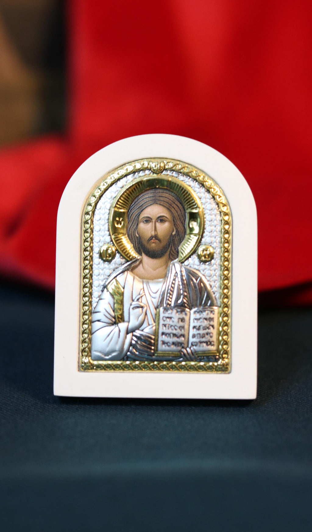 Orthodox icon of Jesus Christ, silver icon, Orthodox silver icon, Orthodox icon, Religious icon, Christian icon, Greek icon