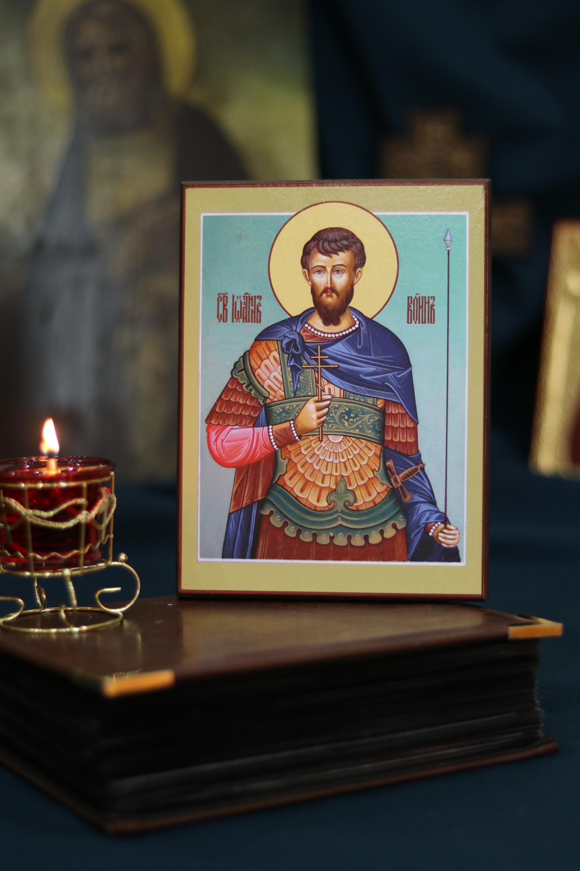 Saint John Warrior Wooden Icon Orthodox Icon Religious Art