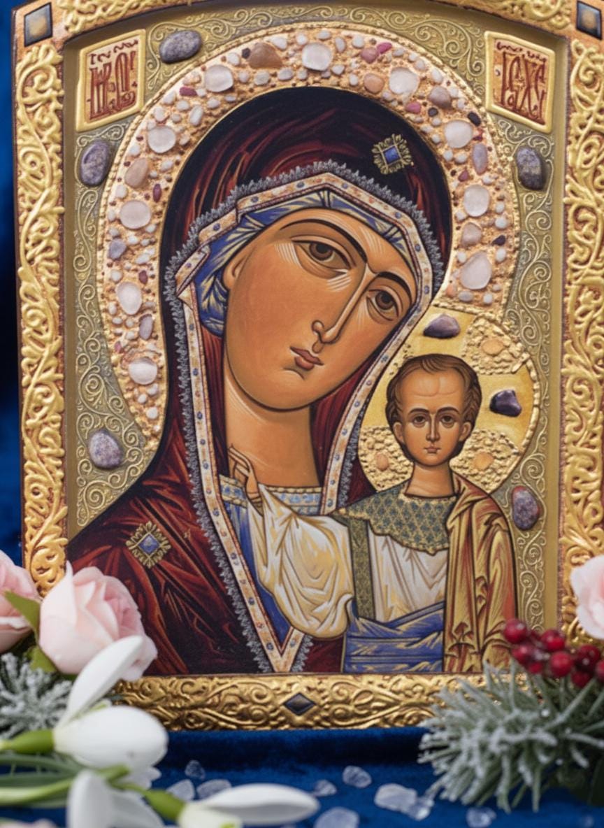 Orthodox Wedding Icon Set (different sizes): Mother of God & Christ Icons.