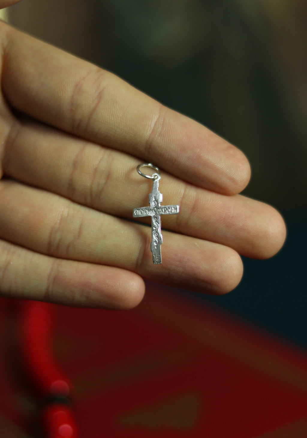 Silver Cross 0.78x0.47 in, 1.49 g, Orthodox Cross, Christian Cross, Crucifix Pendant, Religious Gift, Jesus Christ Cross