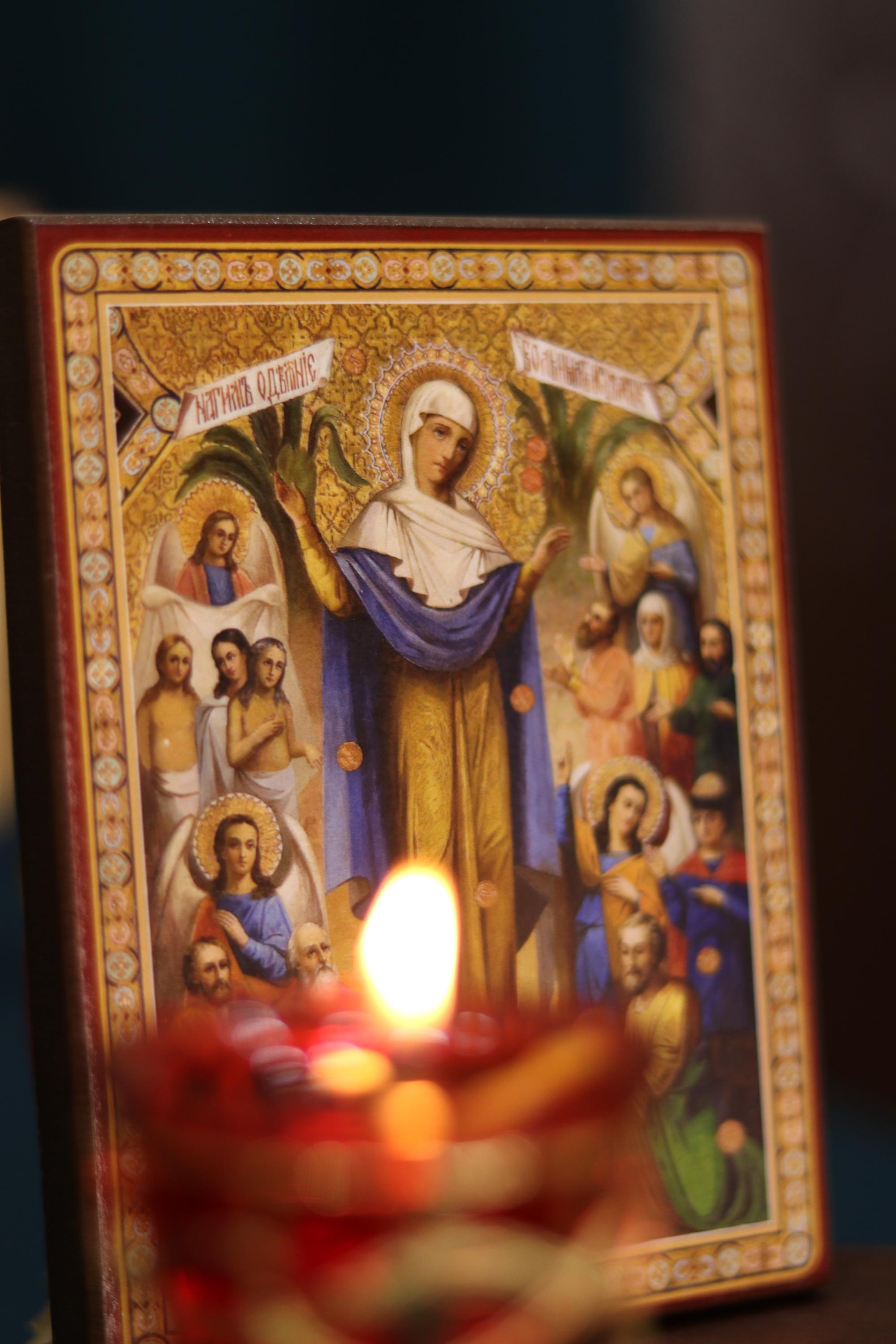 Joy of All Who Sorrow With Coins Wooden Icon Orthodox Icon