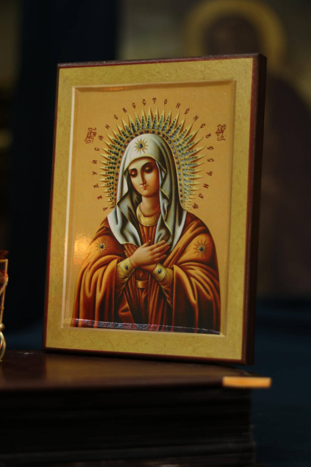 Tenderness Mother of God Icon Wooden Orthodox 6.3x4.7in