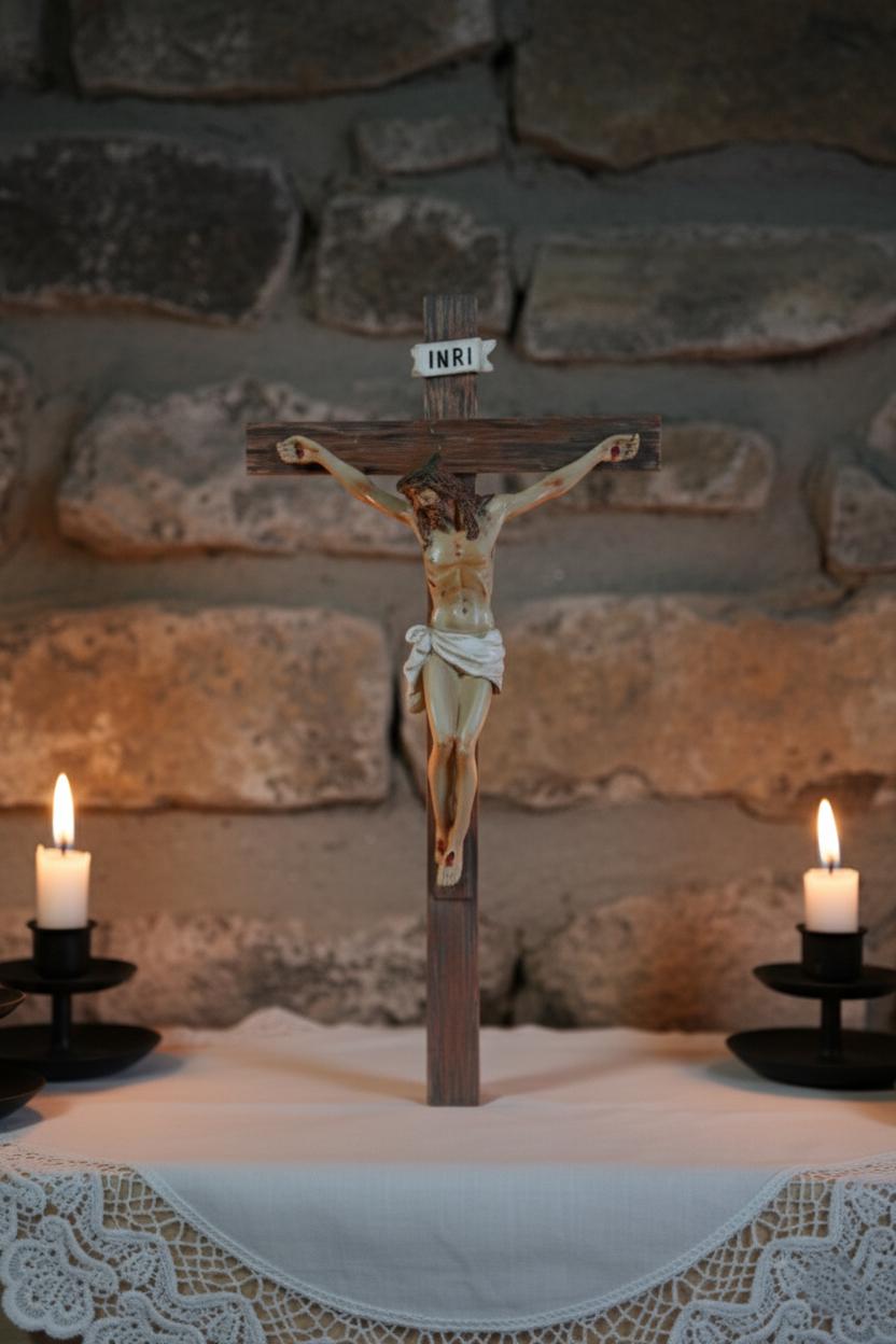 10" Resin Hand Painted Crucifixion of Christ.