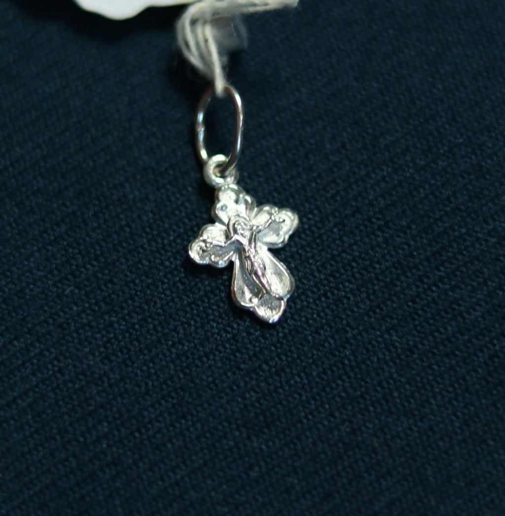 Sterling Silver Orthodox Cross Pendant 0.73g – 1.5 cm Small Christian Crucifix Charm – Baptism Gift – Jesus Cross, Orthodox necklace