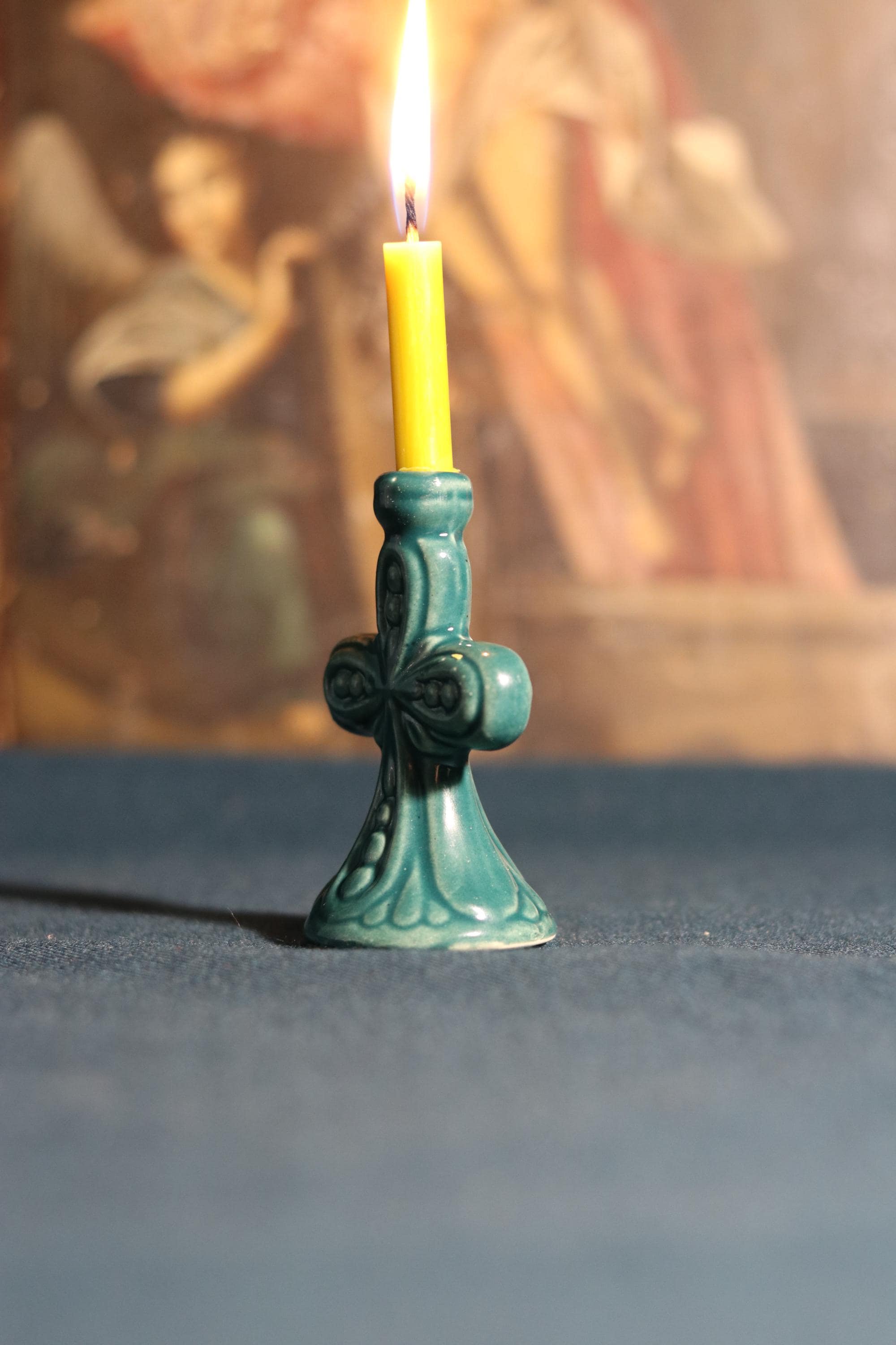 Orthodox candlestick, Ceramic candlestick, Orthodox icon, Orthodox cross, Small candlestick, Retro candlestick, Gift candlestick.
