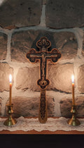 Orthodox Wooden Crucifix, Handcrafted Beech Wood Cross