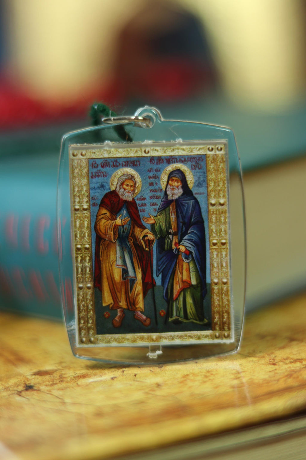 Orthodox Car Pendant Icon 1.6x2 in, Saint Gabriel Urgebadze & Saint Seraphim of Sarov, Blessed Christian Car Charm, Religious Gift