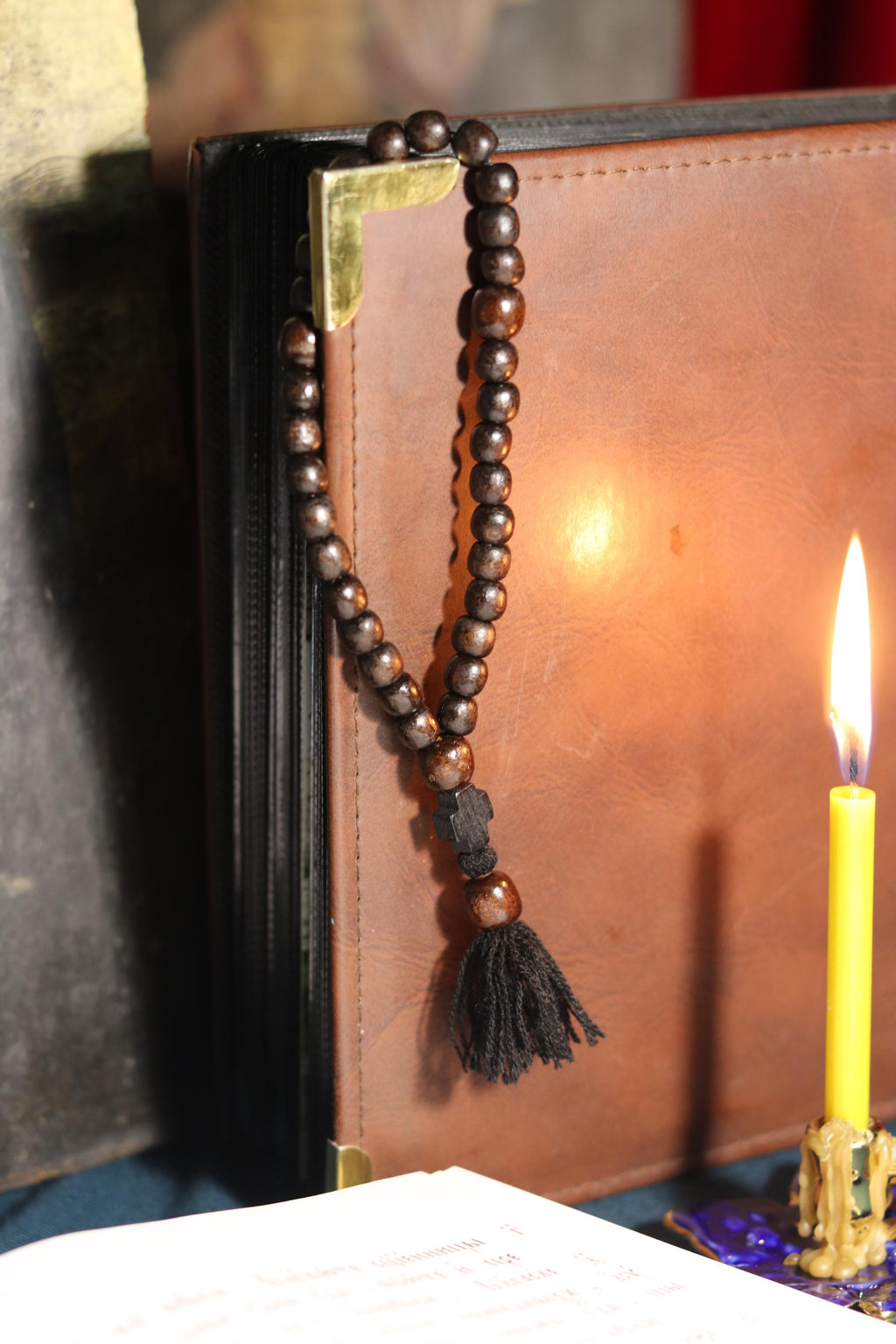 Orthodox Wooden Prayer Beads with Tassel – Handmade Black Wood Orthodox rosaries, prayer beads, first communion