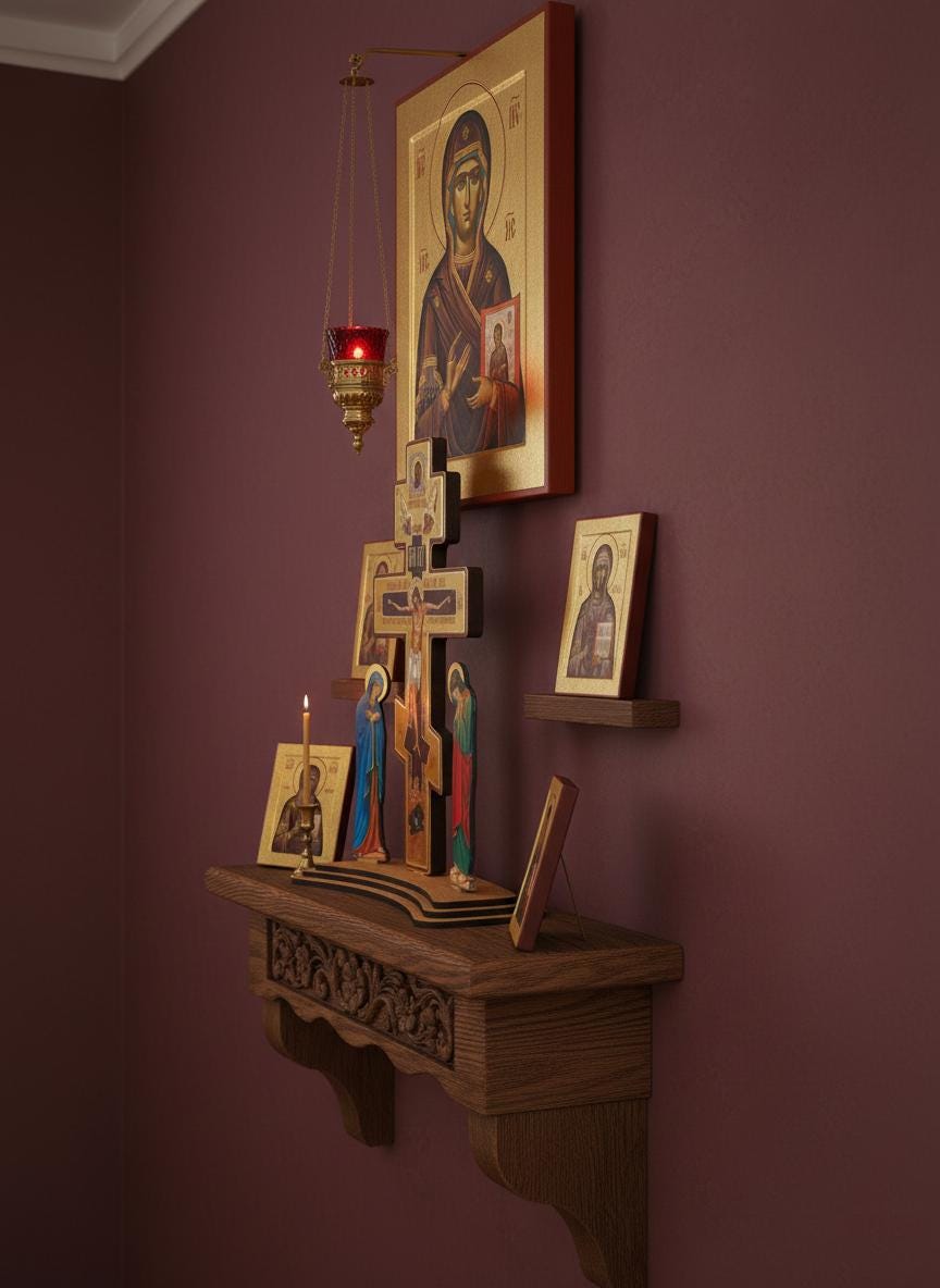 Mini Table Golgotha 8.27 in, Wooden Orthodox Crucifix, Golgotha Cross, Christian Altar Cross, Prayer Corner Decor, Religious Gift