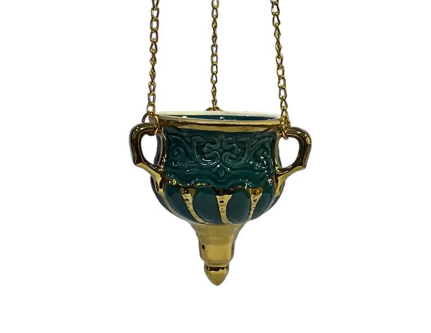 Ceramic Hanging Lampada, Orthodox Lamp, Icon Lamp.