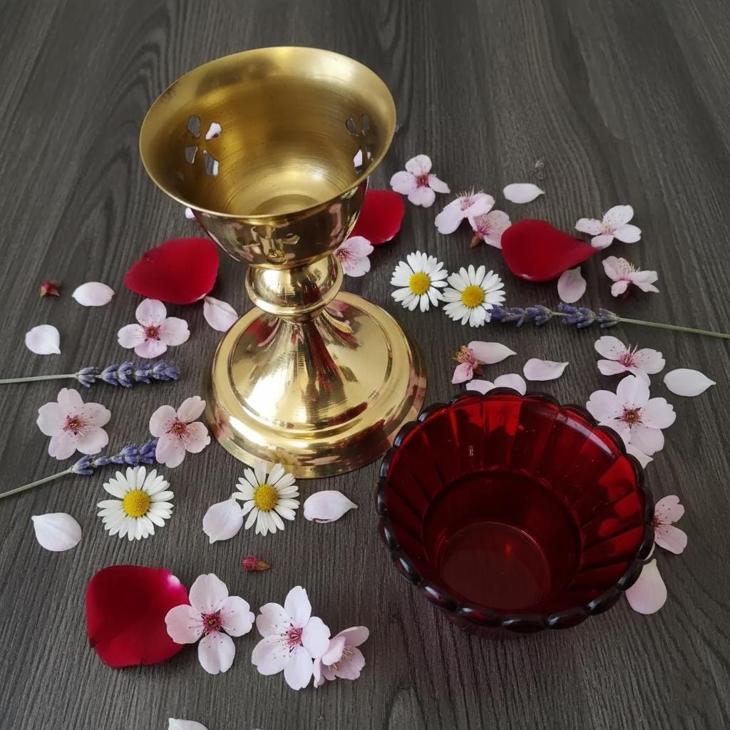 Metal Table Icon Lamp 4.13×5.51 in, Orthodox Lamp, Oil Lamp, Icon Lamp, Prayer Light, Church Decor