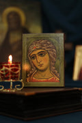 Orthodox Icon Archangel Wooden Icon 4.7x6.3 in Byzantine Panel