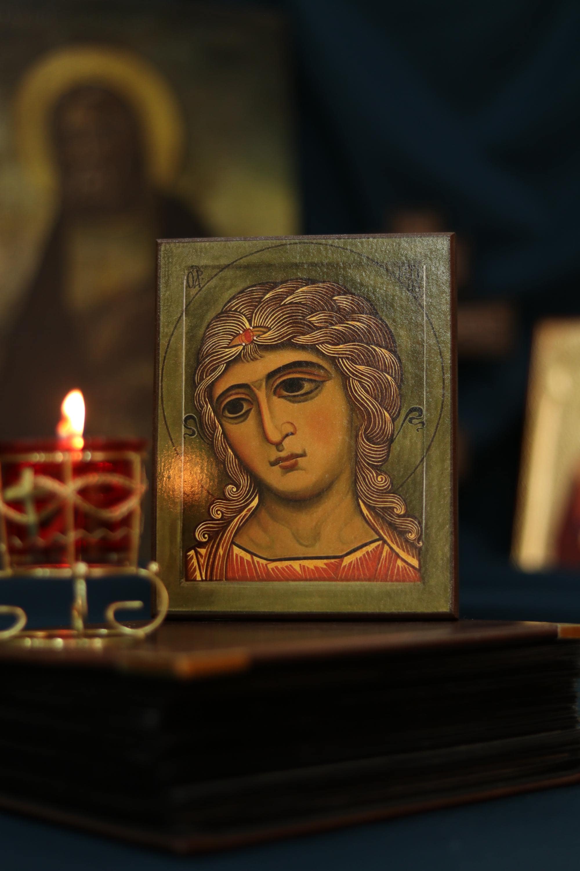 Orthodox Icon Archangel Wooden Icon 4.7x6.3 in Byzantine Panel
