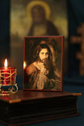 Wooden Icon Orthodox Icon Jesus Christ Savior, Traditional Christian Prayer