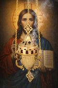 Brass Hanging Vigil Orthodox Oil Lamp 7.1in Church Candle Lamp