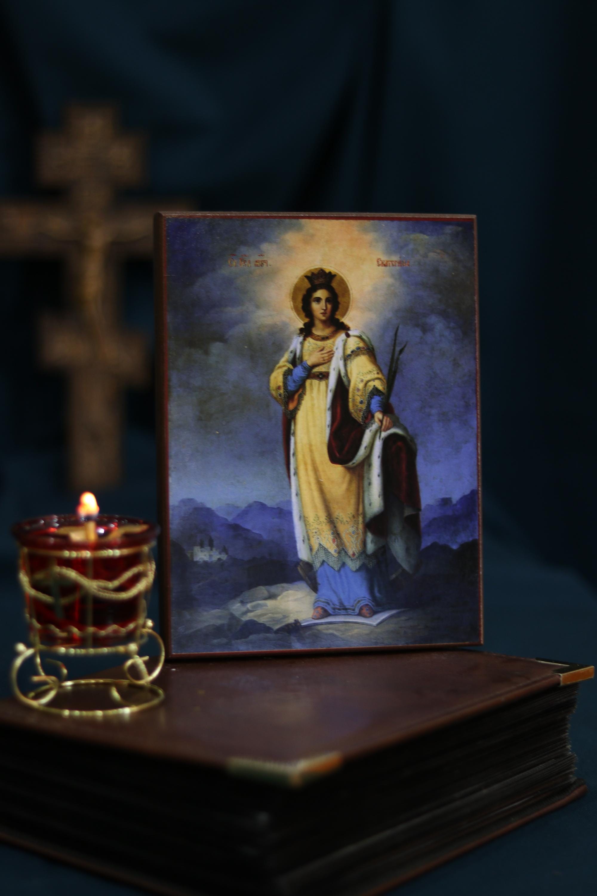 Saint Catherine Icon Wooden Icon Orthodox