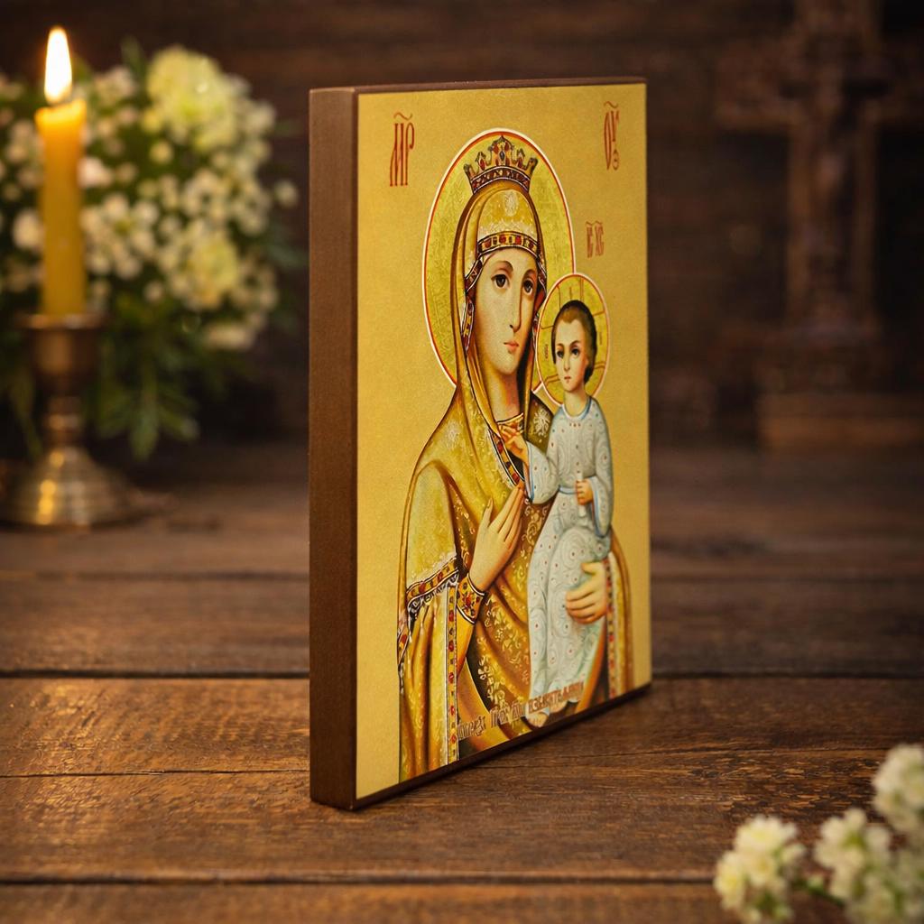 Orthodox Wooden Icon of the Mother of God Zbavytelka, Virgin Mary