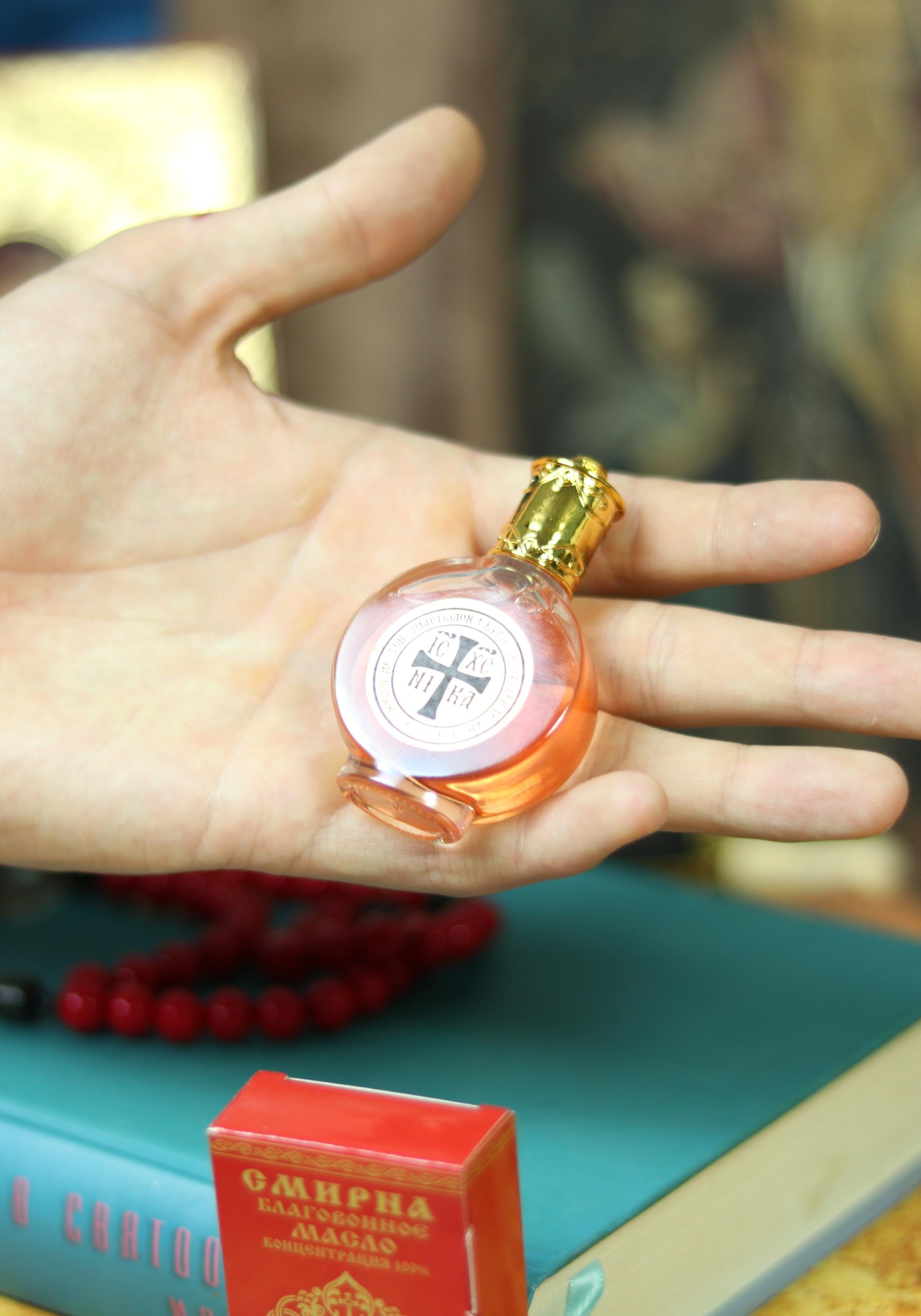 Orthodox Anointing Oil Roller Bottle, Holy Oil from Jerusalem, Prayer Oil with Cross, Christian Religious Gift, Healing Fragrance, Myrrh oil
