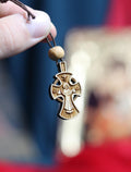 Orthodox Wooden Cross Pendant – Compressed Wood, Jesus Crucifix, Blessed in Church, Orthodox cross, Orthodox icon