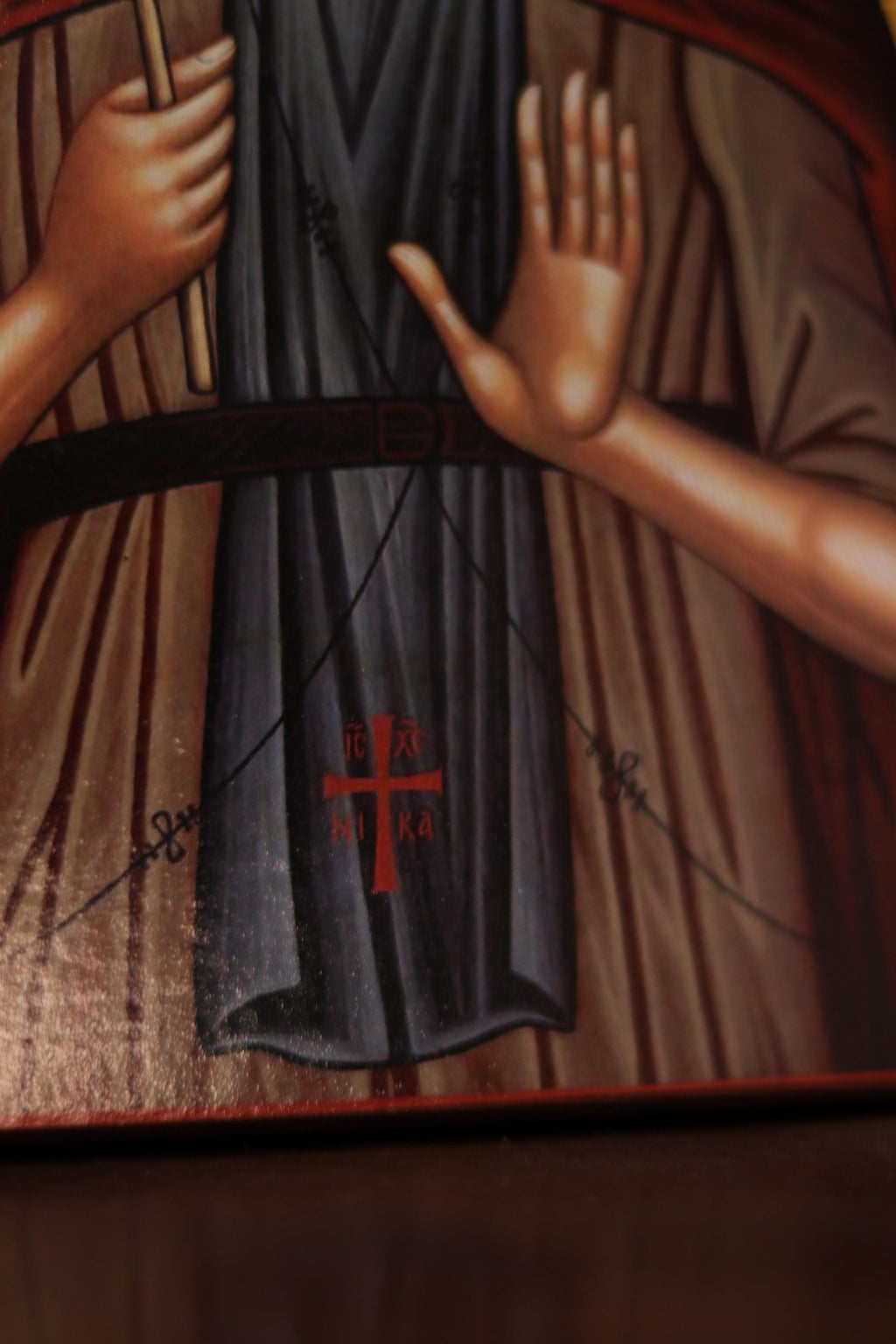 Orthodox Icon of Saint Euphrosynos the Cook – Wooden Icon Christian Icon