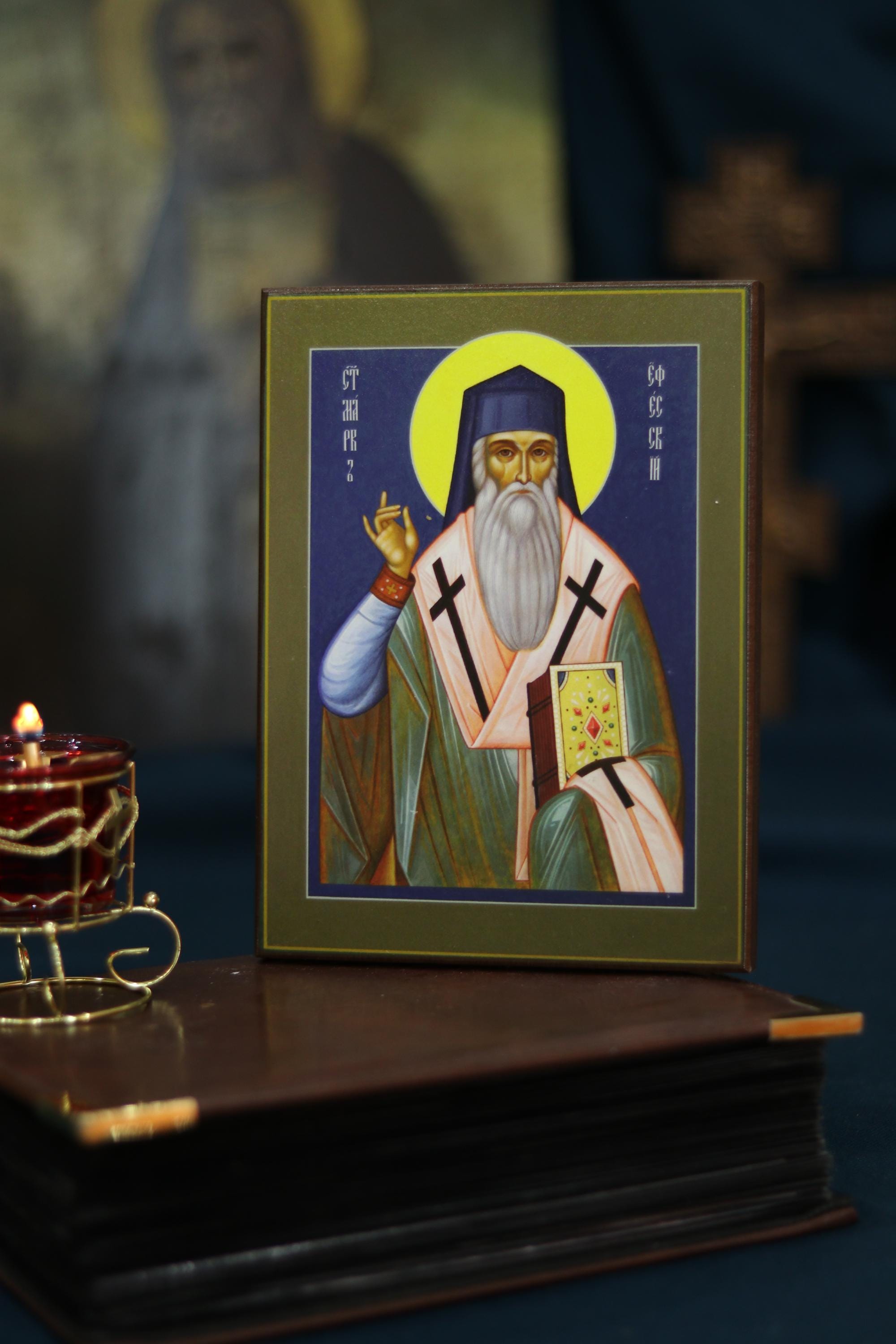 Saint Mark of Ephesus Orthodox Wooden Icon Christian Prayer