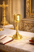 Brass Chalice 9.8 inches, Orthodox Communion Cup, Church Eucharist Vessel, Liturgical Cup, Christian Supplies