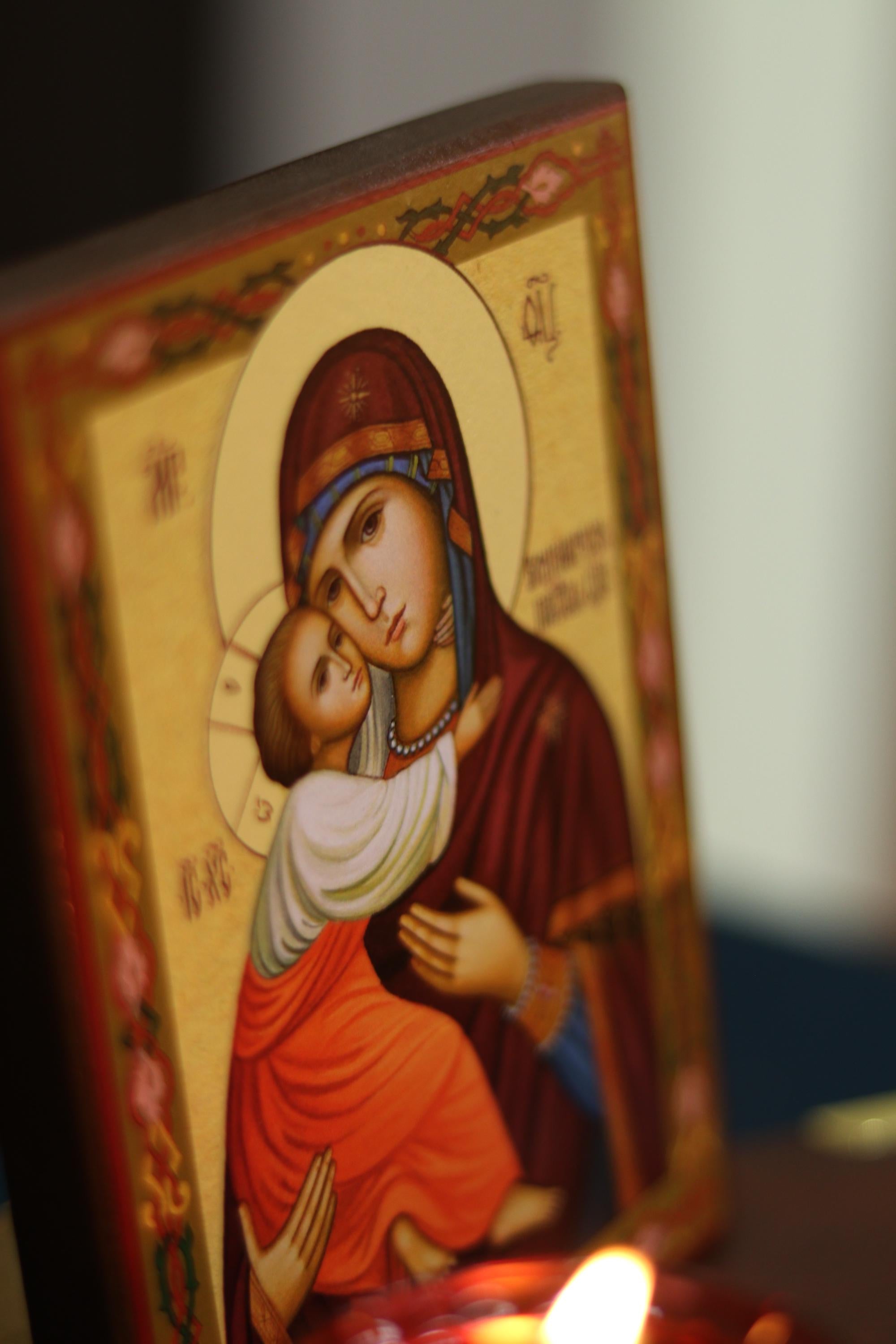 Volodymyr Mother of God Icon Wooden Icon Orthodox Icon Art