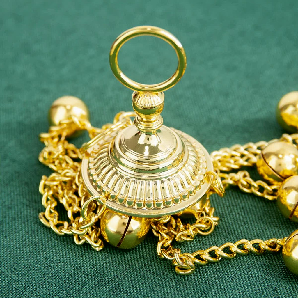 Orthodox Hanging Censer 25.2in | Brass Church Incense Burner with Bells | Enamel Design