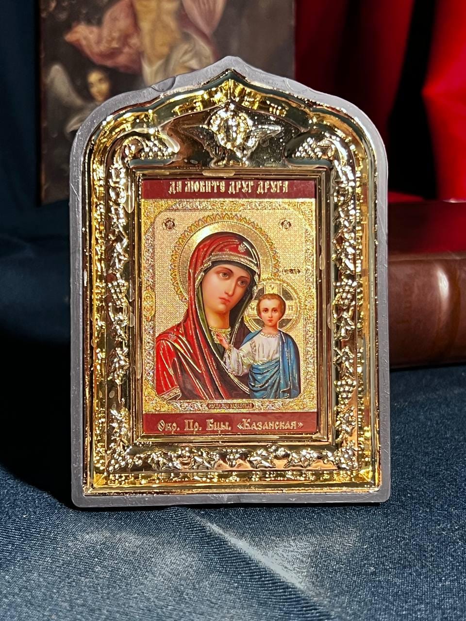 Icon of the Mother of God 10x15, Kazan icon of the Mother of God, Orthodox icon, Orthodox cross, Hanging icon, Mother of God, Virgin Mary