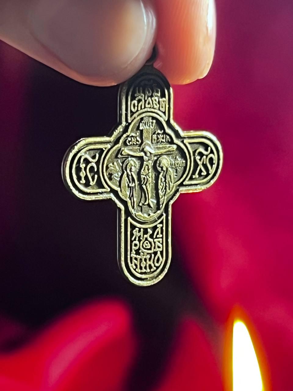 Orthodox Cross Necklace Men, Large Jesus cross pendant with Jesus Christ . Christian Cross Pendant. Crucifix necklace.