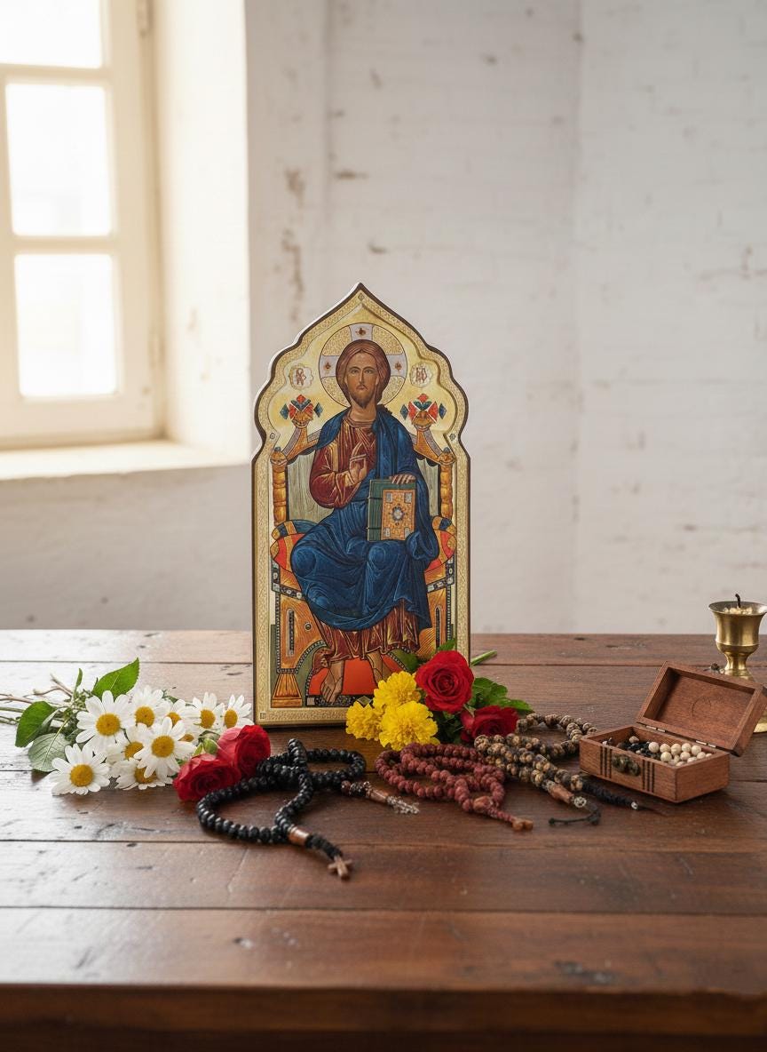 Icon Diptych 12.6 in, Orthodox Icons, Jesus Christ, Virgin Mary, Christian Gift, Religious Decor, Wedding Gift, Home Altar