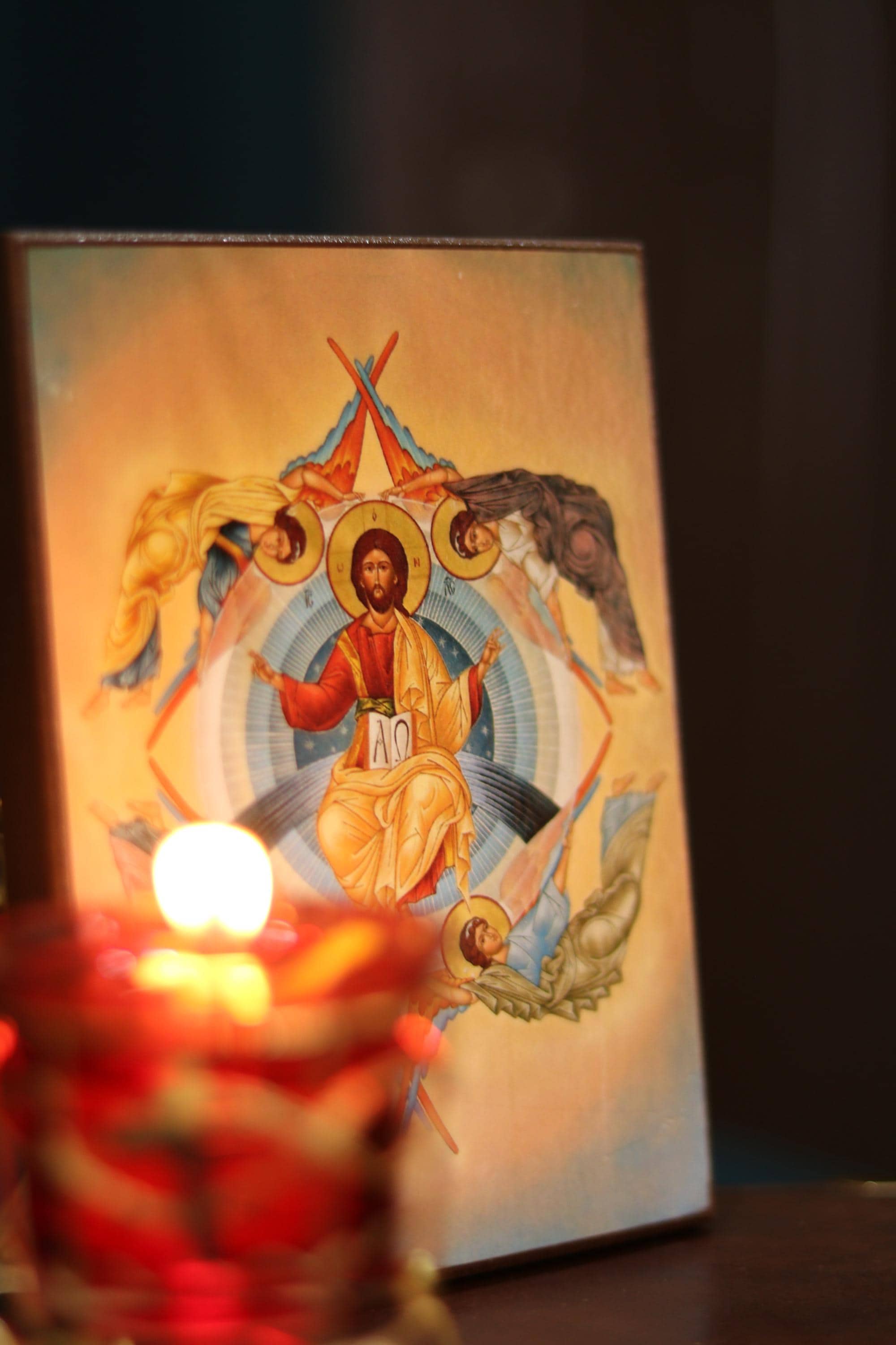 Wooden Orthodox Icon 6.3x4.7 in Christ in Majesty, The Lord Icon