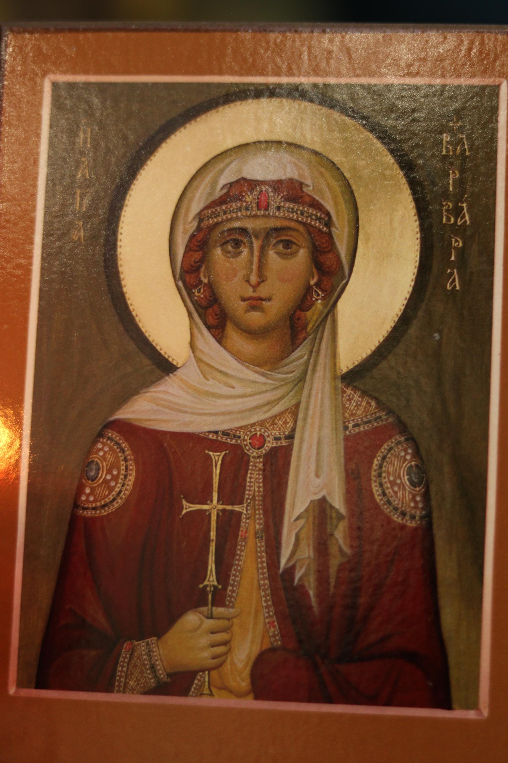 Orthodox Wooden Icon ., Saint Greatmartyr Barbara, Christian Wall Art