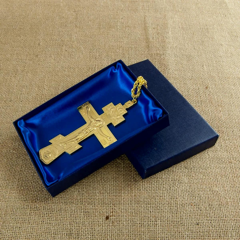 Orthodox Pectoral Cross for Priest | Gold, Silver, Silver-Gold, Light Bronze & Dark Bronze | Clergy Cross Necklace