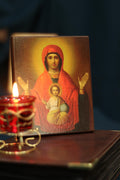 Wooden Icon Orthodox Icon, Virgin Mary Sign Icon