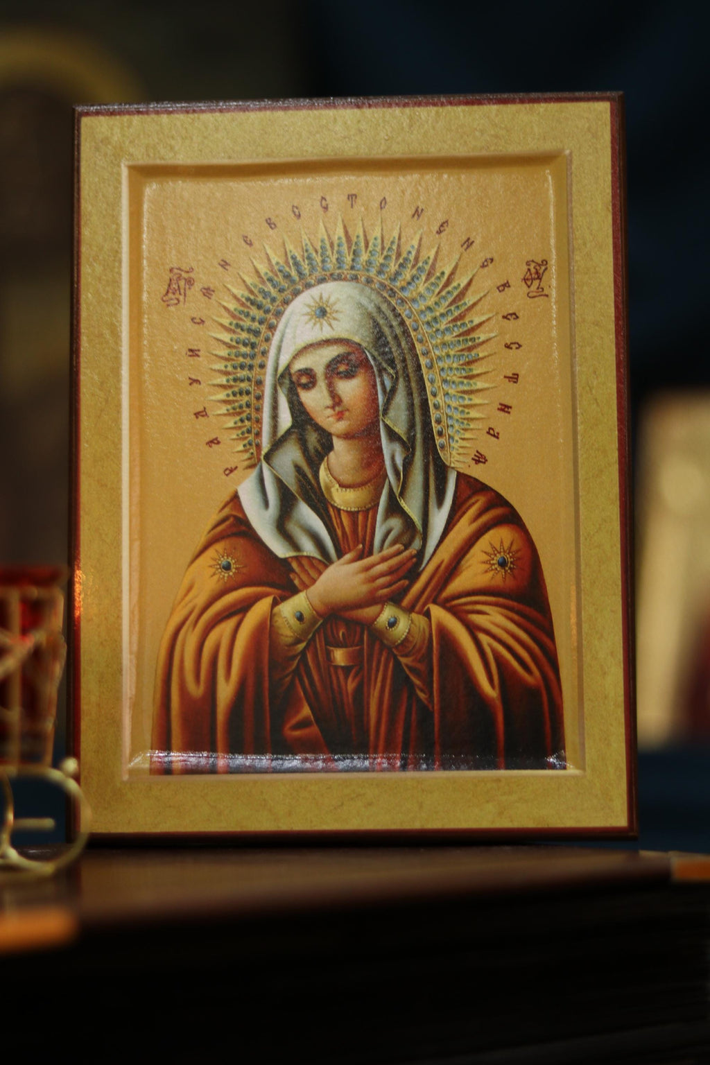 Tenderness Mother of God Icon Wooden Orthodox 6.3x4.7in