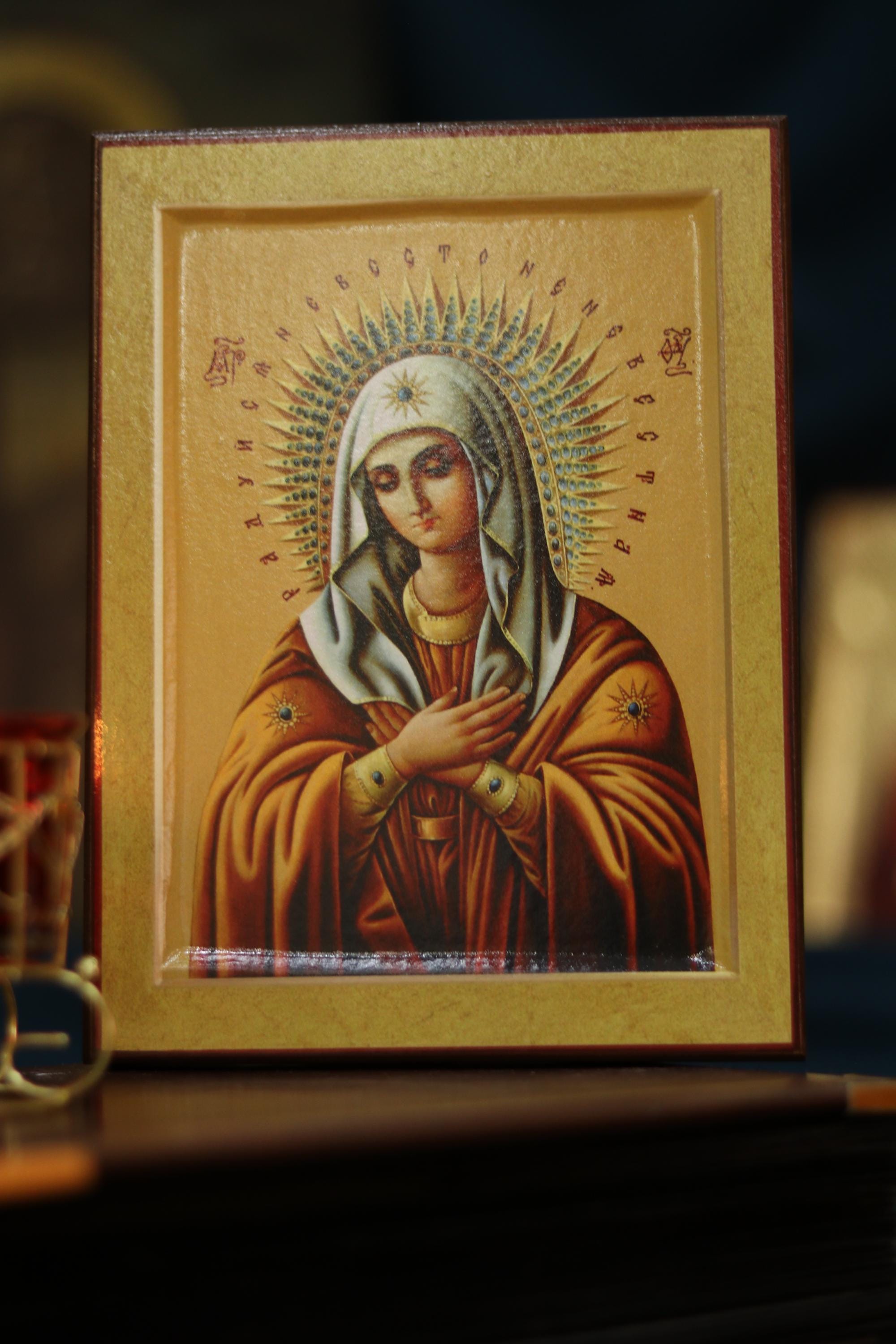 Tenderness Mother of God Icon Wooden Orthodox 6.3x4.7in