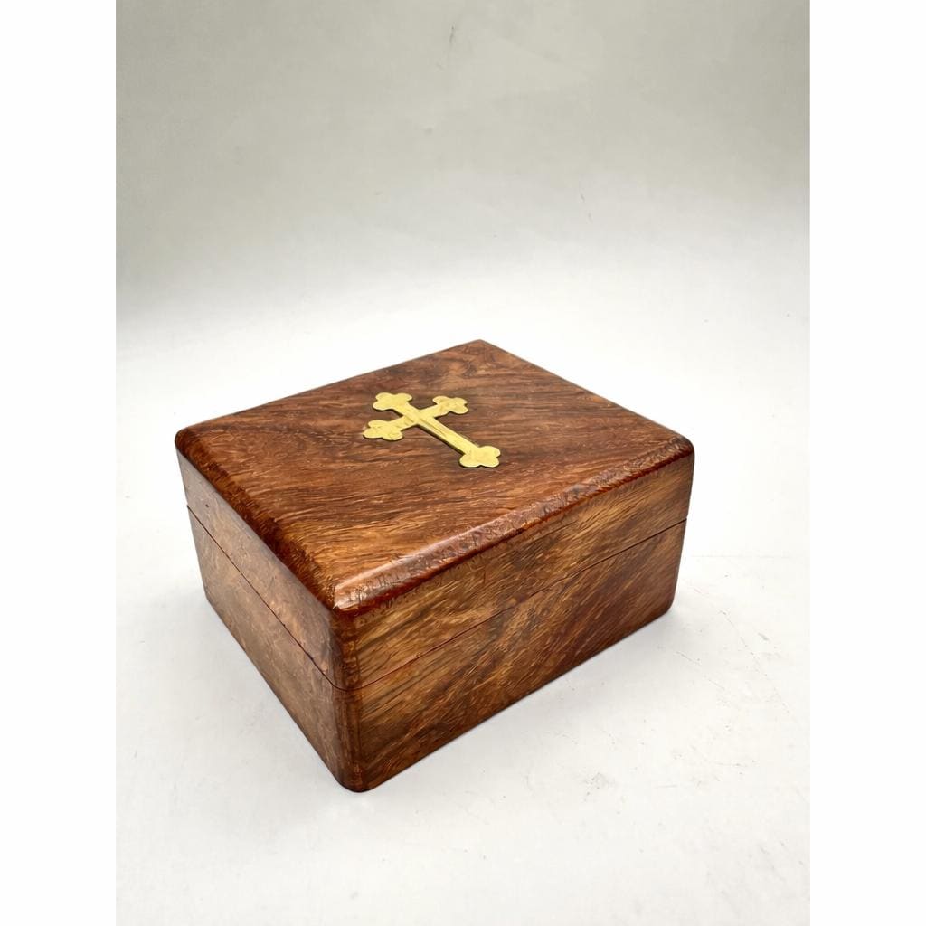 Wooden Incense Box 3.9x3.1x2 in., Orthodox Church Incense Holder