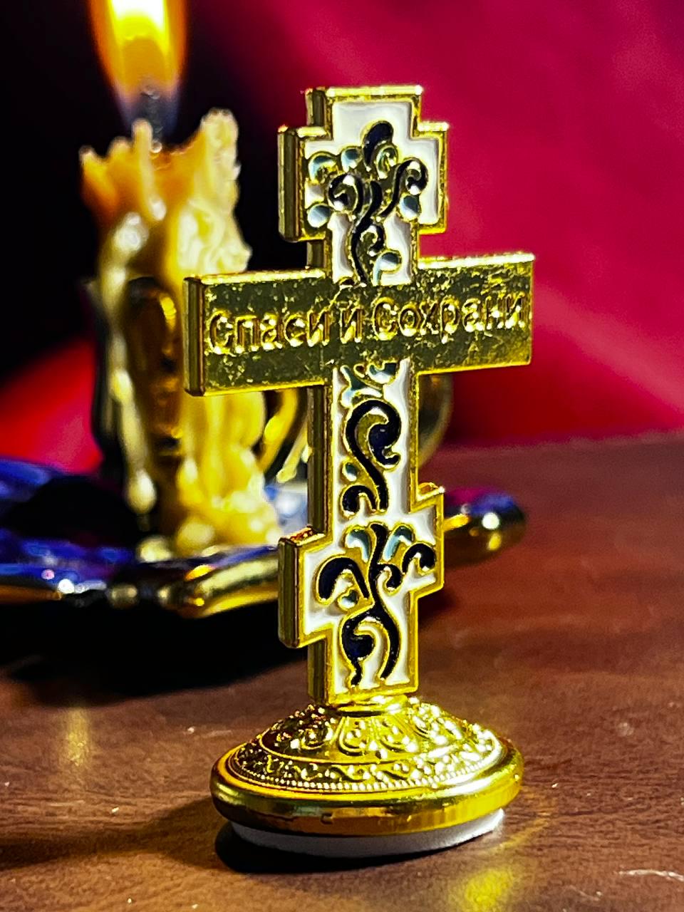Metal cross. Orthodox cross. Matal car orthodox cross. Crucifix. Matalcross. Maetal car cross. Christian cross. Religious car decor